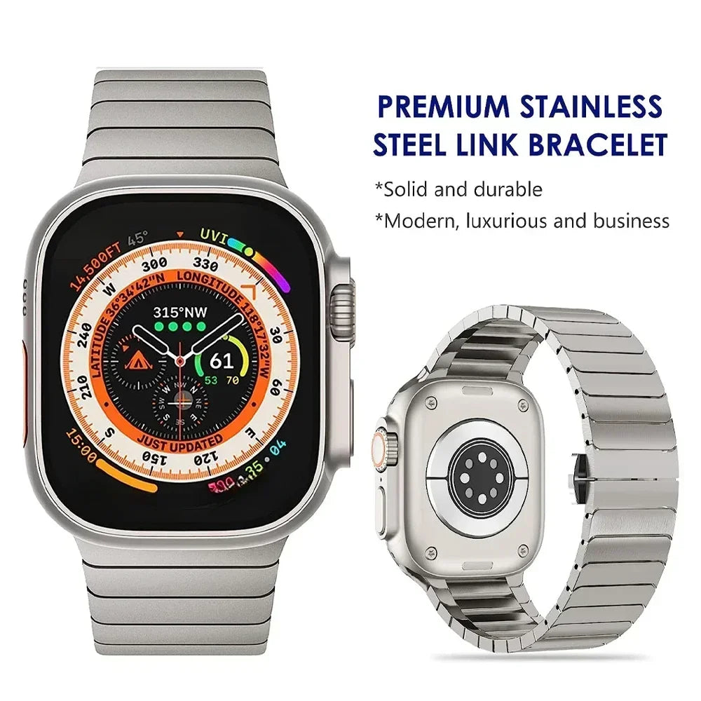 Brushed Metal Apple Watch Band (Ultra 2, Series 1-10, SE)