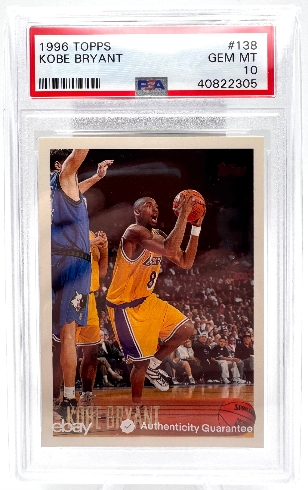 1996 Kobe Bryant Topps Rookie PSA 10