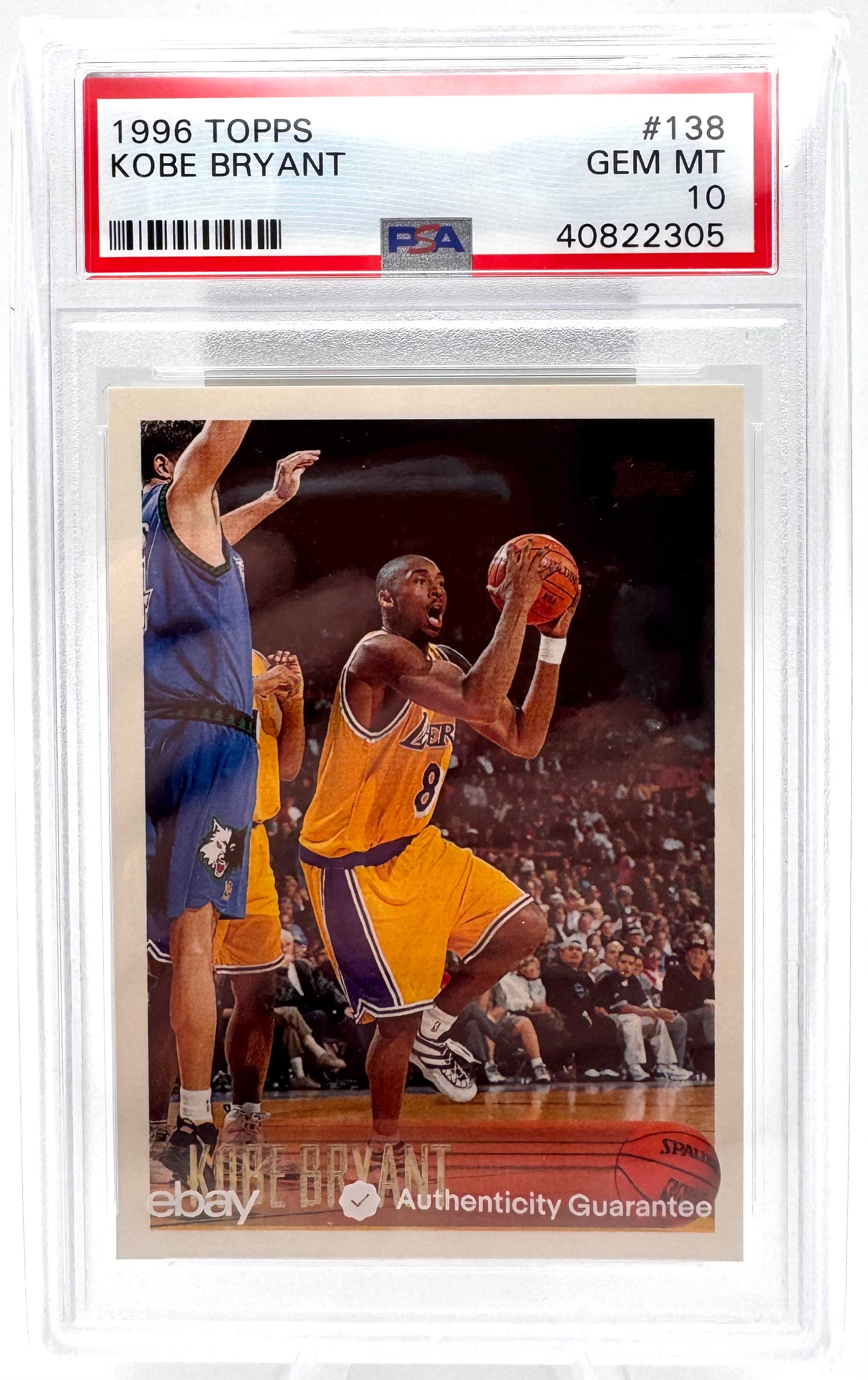 1996 Kobe Bryant Topps Rookie PSA 10