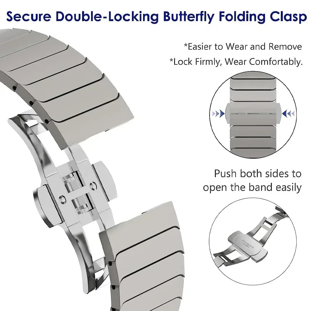 Brushed Metal Apple Watch Band (Ultra 2, Series 1-10, SE)