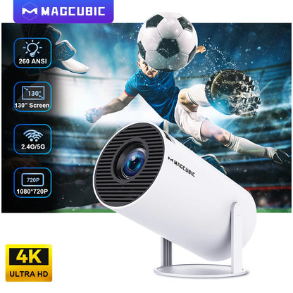 Magcubic HY300 Pro 4K Projector – Android 11, Dual Wifi, Bluetooth, 180° Adjustable, Portable Outdoor Projector