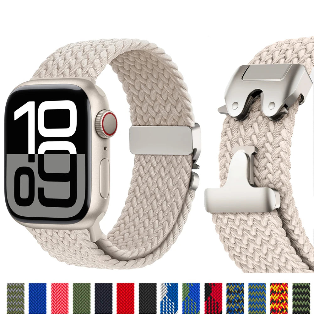 Braided Loop Band for Apple Watch – Stretchy & Comfortable (Ultra 2, Series 1-10, SE)